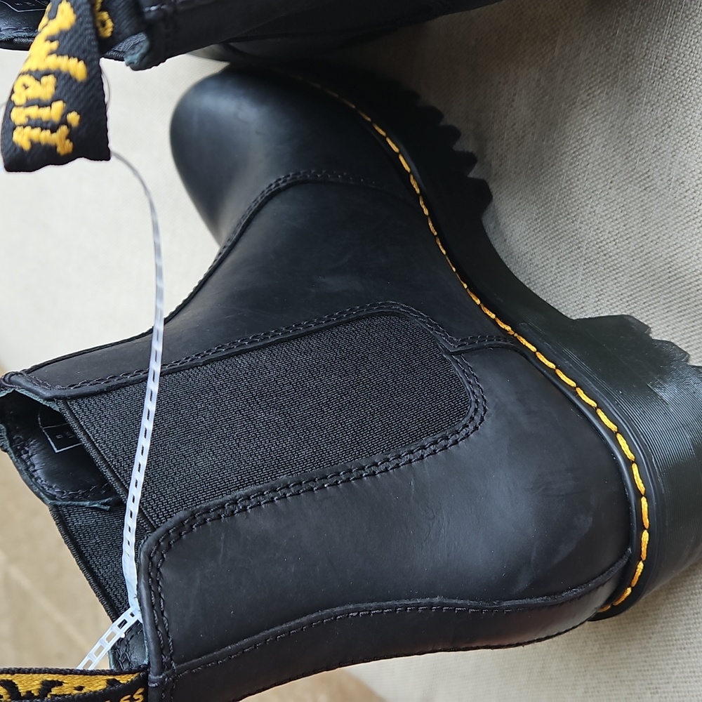 Dr. Martens Black Chelsea Boots with Yellow Accents - Picture 8 of 10